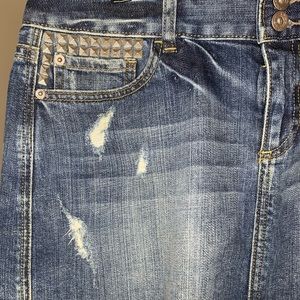 Express mini jean skirt.